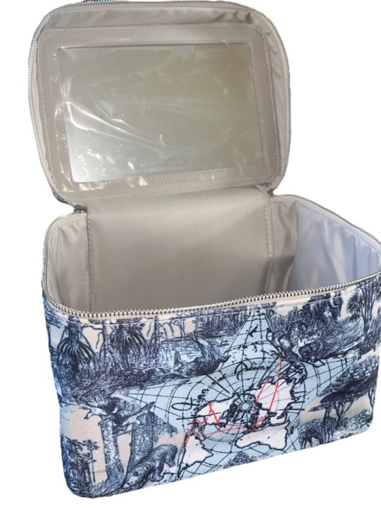 Dior Around The World Vanity Cosmetic Travel Case Toile Print Mirror - Picture 12 of 15